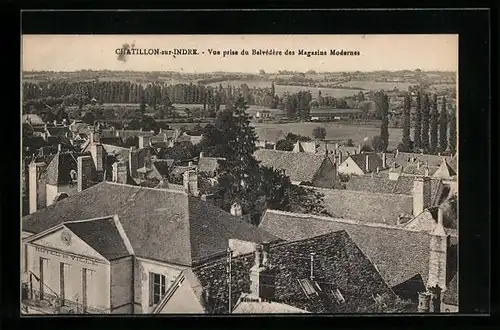AK Chatillon-sur-Indre, Vue prise du Belvèdère des Magasins Modernes