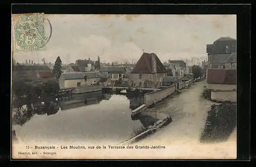 AK Buzancais, Les Moulins, vus de la Terrasse des Grands-Jardins