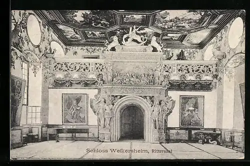 AK Weikersheim, Rittersaal im Schloss