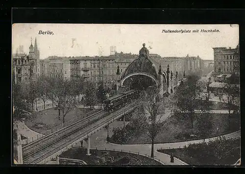 AK Berlin-Schöneberg, Nollendorfplatz mit Hochbahn