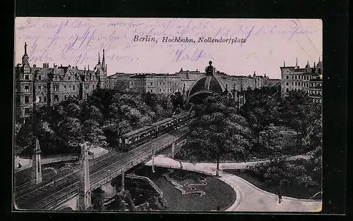 AK Berlin-Schöneberg, Hochbahn am Nollendorfplatz