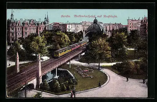 AK Berlin-Schöneberg, Nollendorfplatz mit Hochbahn