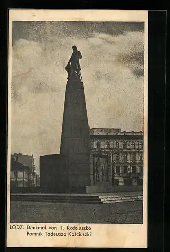 AK Lodz, Denkmal von T. Kosciuszko