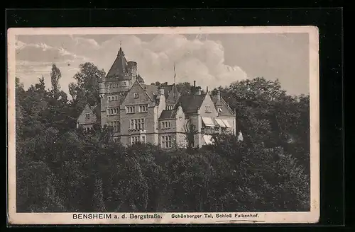 AK Bensheim a. d. Bergstrasse, Schönberger Tal, Schloss Falkenhof