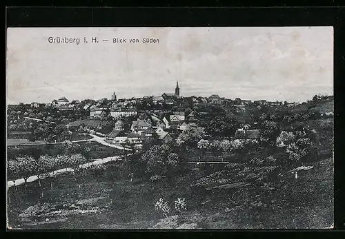 AK Grünberg i. H., Blick von Süden auf den Ort