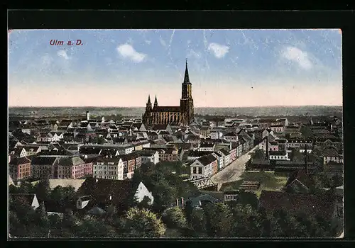 AK Ulm a. Donau, Gesamtansicht aus der Vogelschau