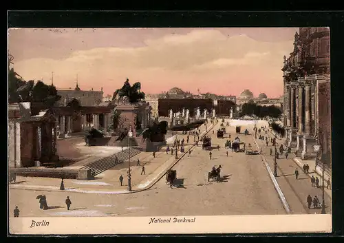 AK Berlin, National Denkmal mit Passanten
