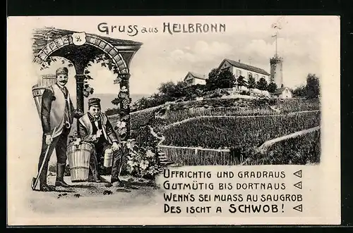 AK Heilbronn, Ortspartie mit Haus