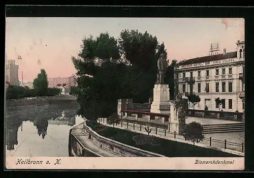 AK Heilbronn a. N., Bismarckdenkmal am Wasser