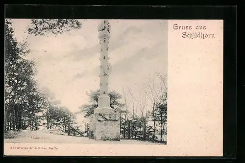 AK Berlin-Grunewald, Schildhorn, Ansicht vom Monument