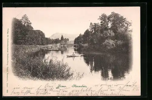 AK Jena, Paradies, Ruderboote im Wasser