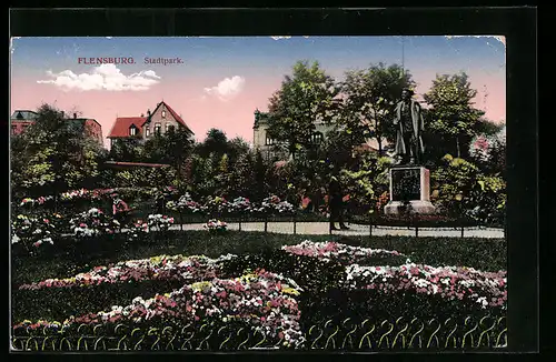 AK Flensburg, Blick auf Stadtpark