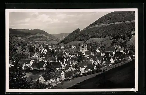 AK Wiesensteig, Ortsansicht mit Umland