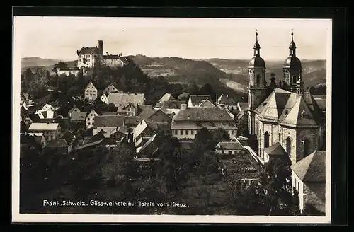 AK Gössweinstein /Fränk. Schweiz, Totale vom Kreuz