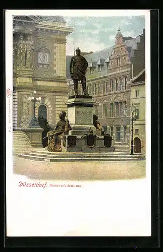AK Düsseldorf, Ansicht vom Bismarckdenkmal