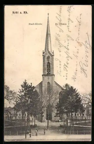 AK Kehl a. Rh., Stadt-Kirche St. Johann
