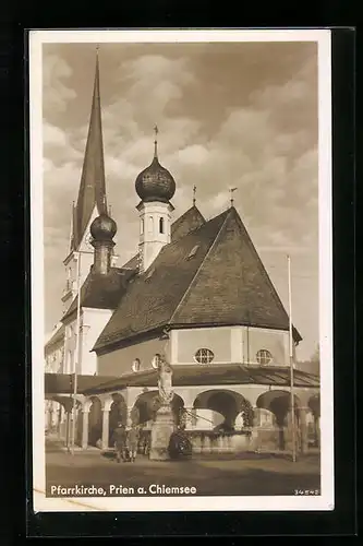 AK Prien a. Chiemsee, Teilansicht der Pfarrkirche