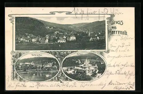 AK Herrenalb., Partie am See, Kurhaus