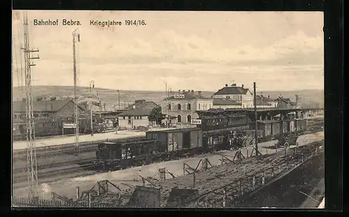 AK Bebra, Bahnhof im Kriegsjahre 1914 /16