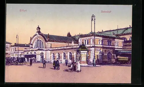 AK Erfurt, Blick auf Bahnhof