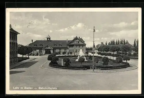 AK Lahr i. B., Bahnhof am Bahnhofplatz