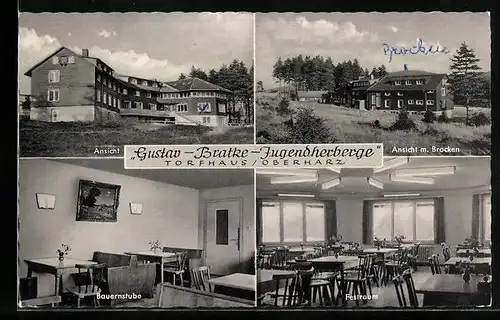 AK Torfhaus /Oberharz, Gustav-Bratke-Jugendherberge, Bauernstube, Festraum