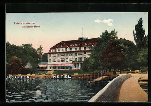 AK Friedrichshafen, Blick zum Kurgarten-Hotel