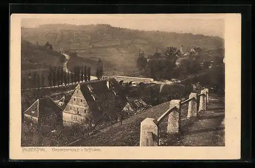 AK Detwang, Brunnenmühle mit Ortsansicht