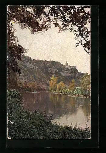 Künstler-AK Photochromie Nr.2547: Partie am See mit Blick zur Burg