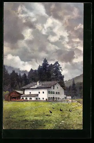 AK Photochromie Nr. 4429: Partie mit Bauernhaus