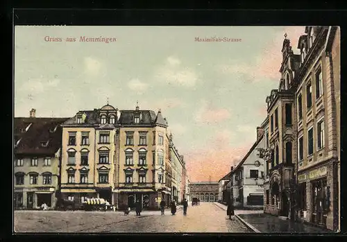 AK Memmingen, Blick in die Maximilian-Strasse