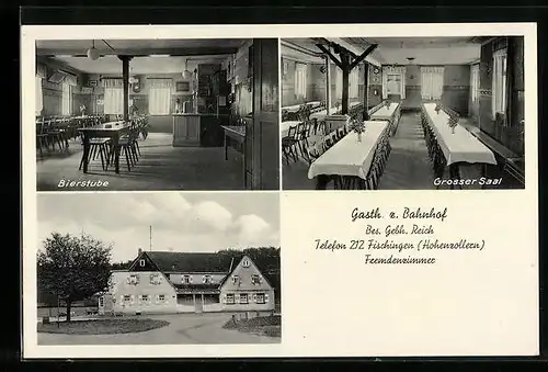 AK Fischingen /Hohenzollern, Gasthaus zum Bahnhof Gebh. Reich