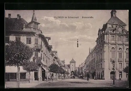 AK Villingen /Schwarzw., Bickenstrasse mit Turm