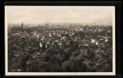 AK Hof i. Bay., Ortsansicht aus der Vogelschau