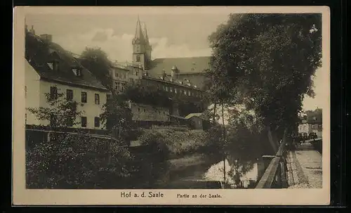 AK Hof a. d. Saale, Partie an der Saale
