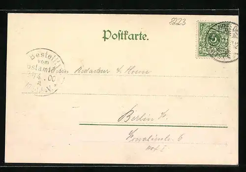 AK Ober-Tharandt, Teilansicht mit Königl. Amtsgericht