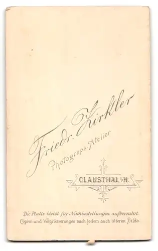 Fotografie Friedr. Zirkler, Clausthal i. H., Portrait schöne junge Frau in elegant gerüschter Bluse