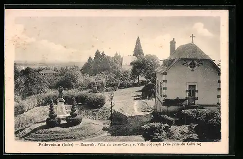 AK Pellevoisin, Nazareth, Villa du Sacre-Coeur et Villa St-Joseph