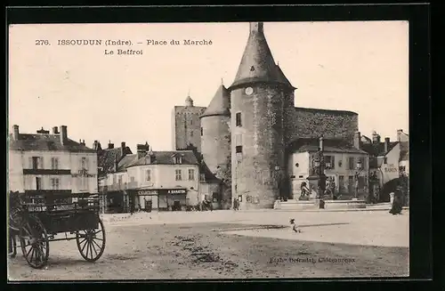 AK Issoudun, Place du Marché, Le Beffroi