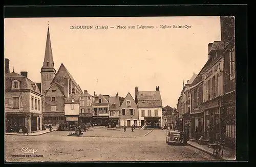 AK Issoudun, Place aux Légumes, Eglise Saint-Cyr