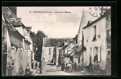 AK Écueillé, Rue de l`Eglise