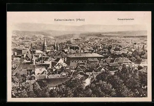 AK Kaiserslautern (Pfalz), Gesamtansicht aus der Vogelschau