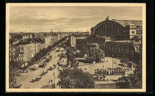 AK Berlin, Königgrätzerstrasse und Anhalter Bahnhof
