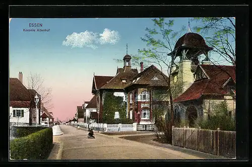 AK Essen a. d. Ruhr, Friedrich-Alfred-Hütte, Villen in der Kolonie Altenhof