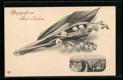 AK Bad Nauheim, Blick über die Dächer der Stadt, Pfingstgruss