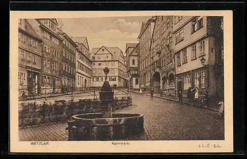 AK Wetzlar, am Brunnen auf dem Kornmarkt
