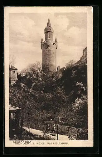 AK Friedberg i. Hessen, Blick zum Adolfsturm