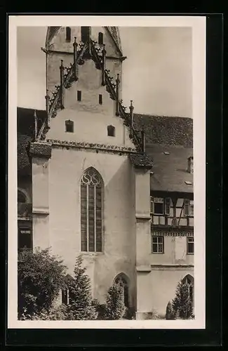 AK Blaubeuren, Giebel des südl. Querschiffes der Klosterkirche