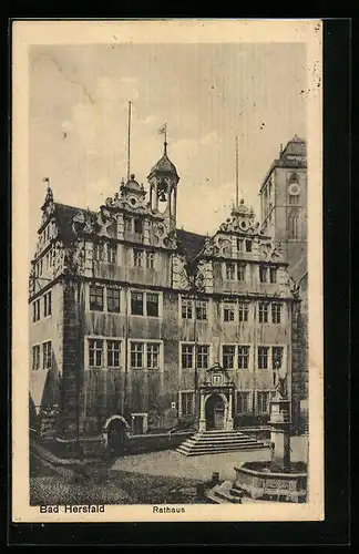 AK Bad Hersfeld, Rathausfassade und Brunnen
