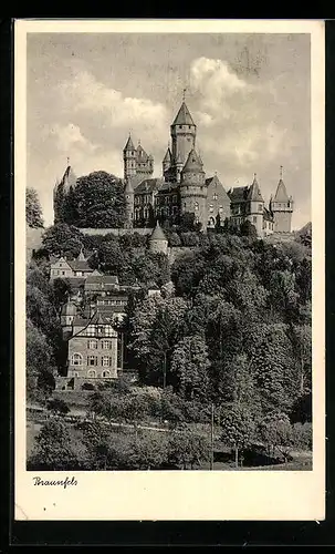 AK Braunfels, Blick auf das Schloss über dem Ort